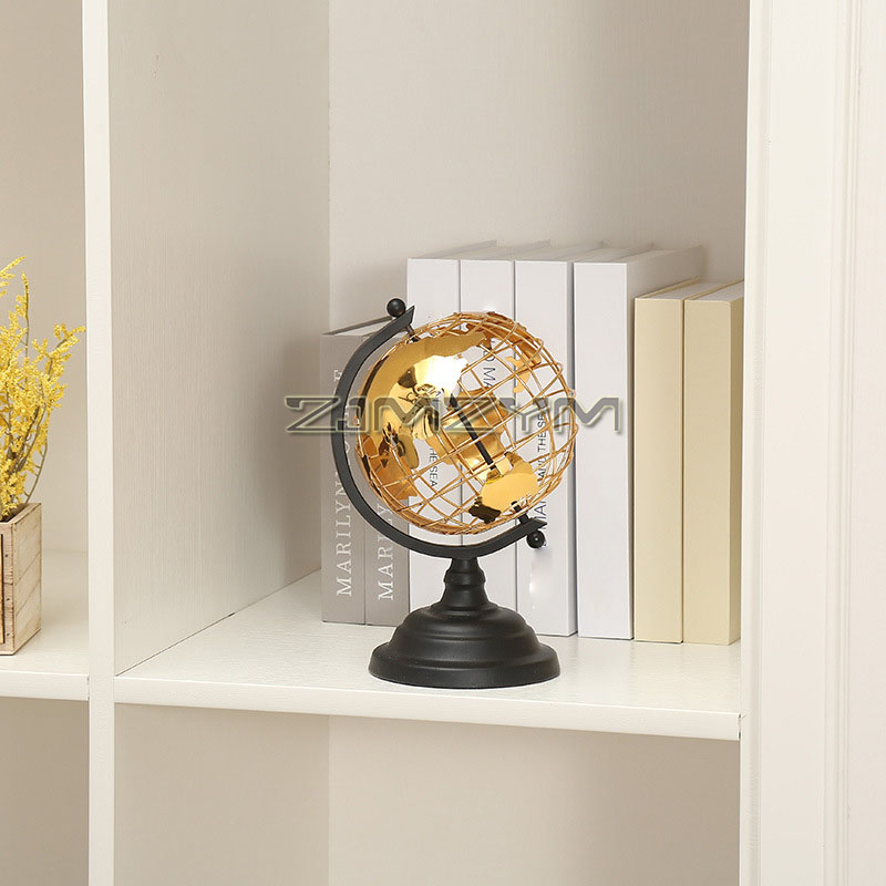 Solar System Orrery - Hollowed-out Metal Globe Ornament Metal Office