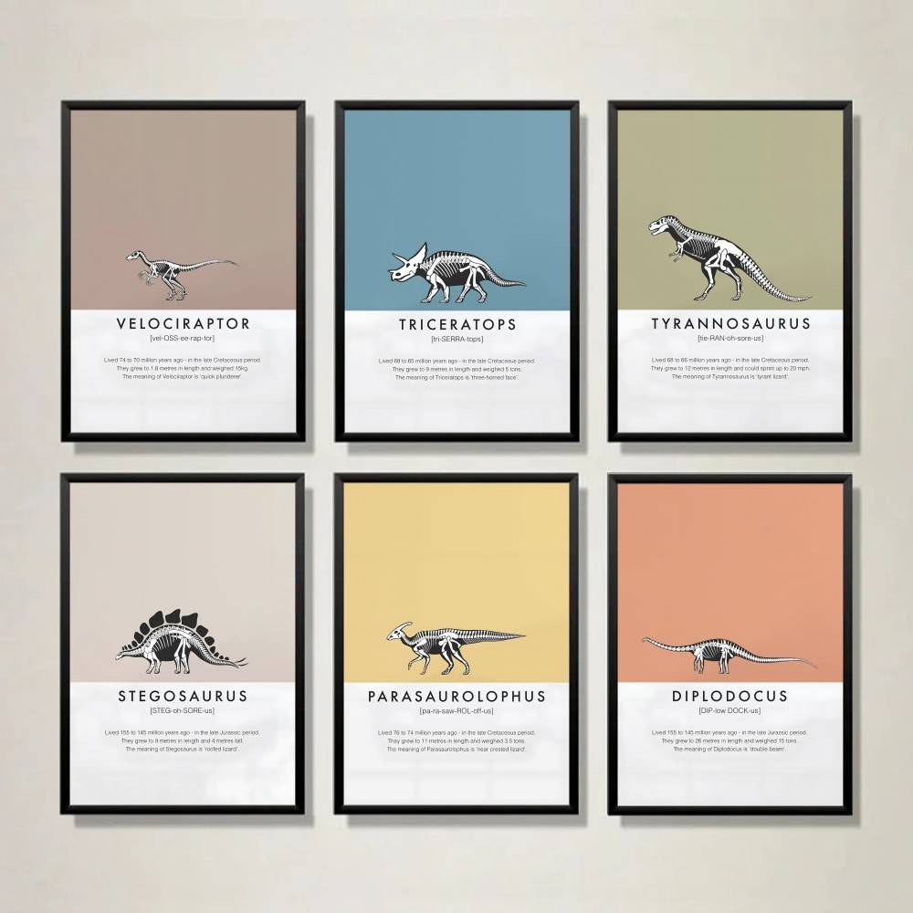 Science Nursery - Dinosaur Skeleton Poster Dino Fossil Science