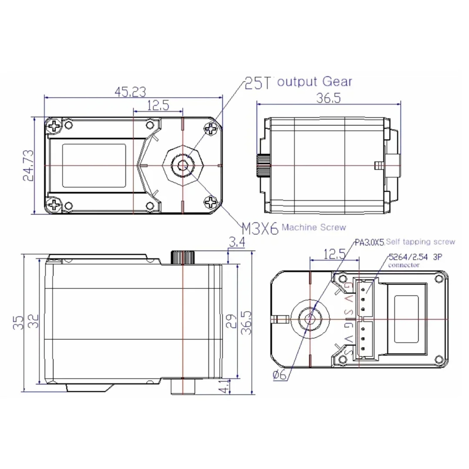 Feetech STS3215 19KG 7.4V Gear - Robot Arm Motor recension och pris