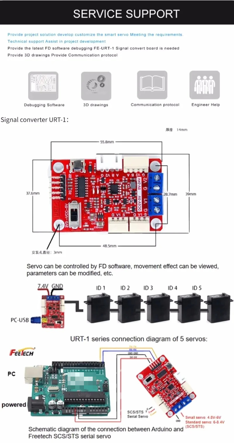 Feetech SM-2930-C001 30kg 24V  - Robot Arm Motor recension och pris