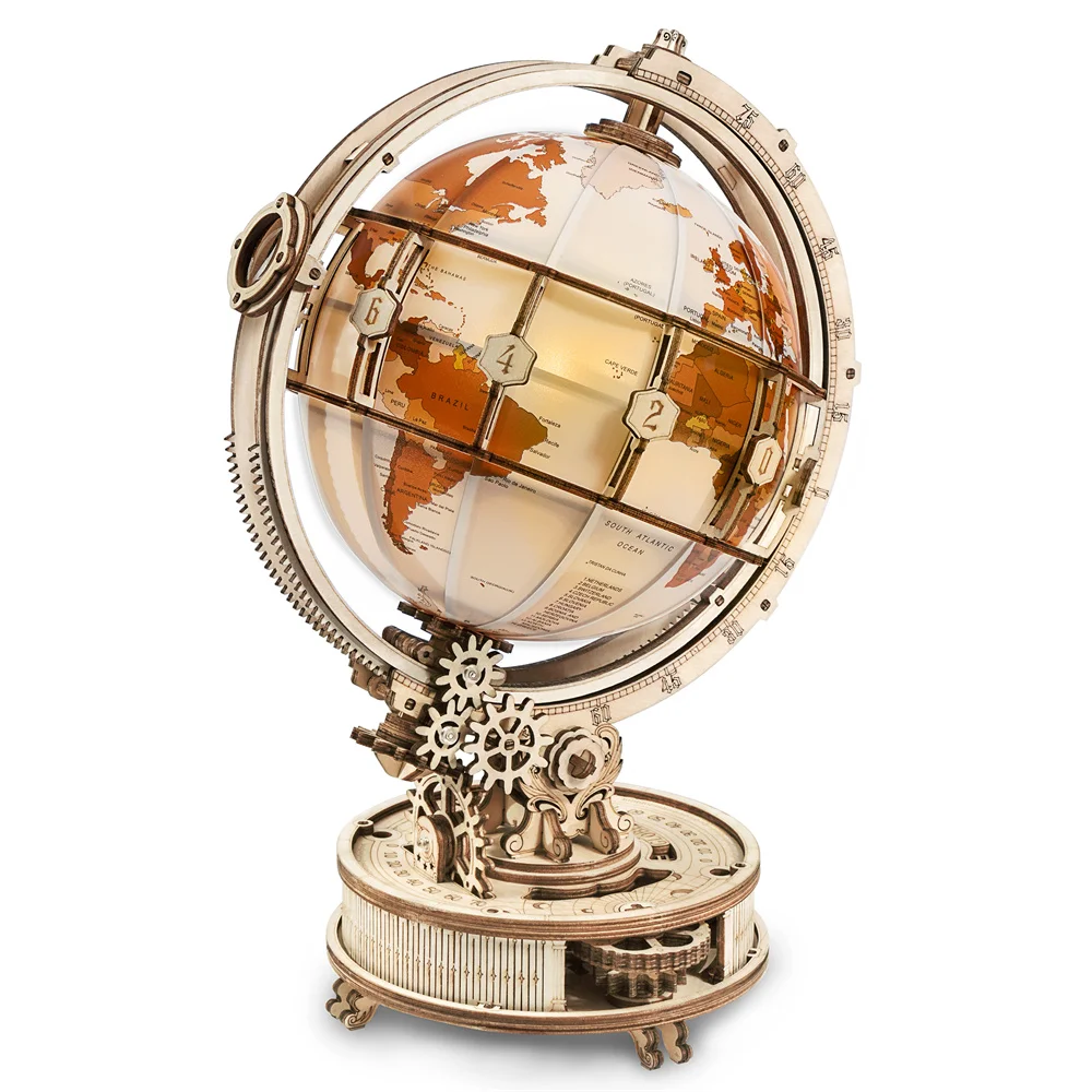 Wooden Globe Lamp 3D Puzzle Ga - Solar System Orrery recension och pris