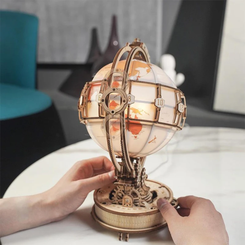 Wooden Globe Lamp 3D Puzzle Ga - Solar System Orrery recension och pris