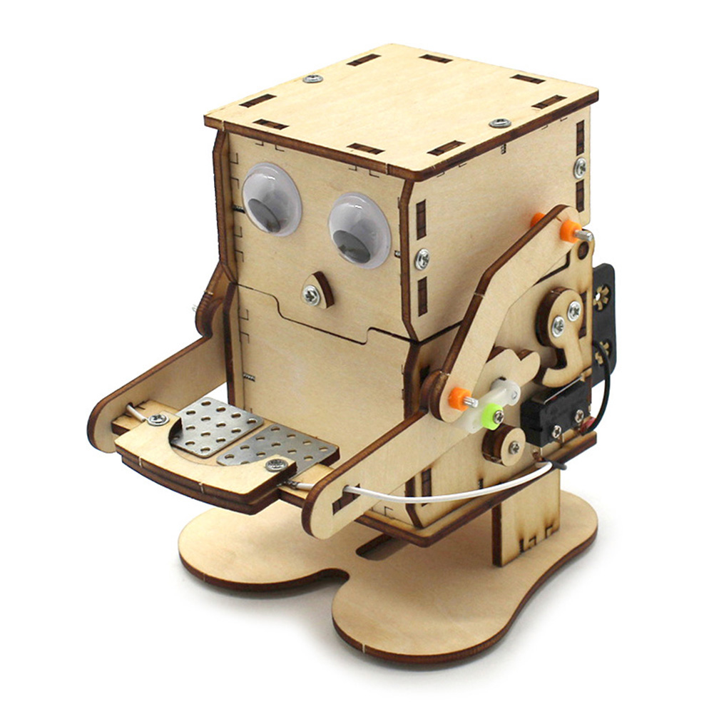 Robot Eating Coin Wood DIY Mod - Science Project Robot recension och pris