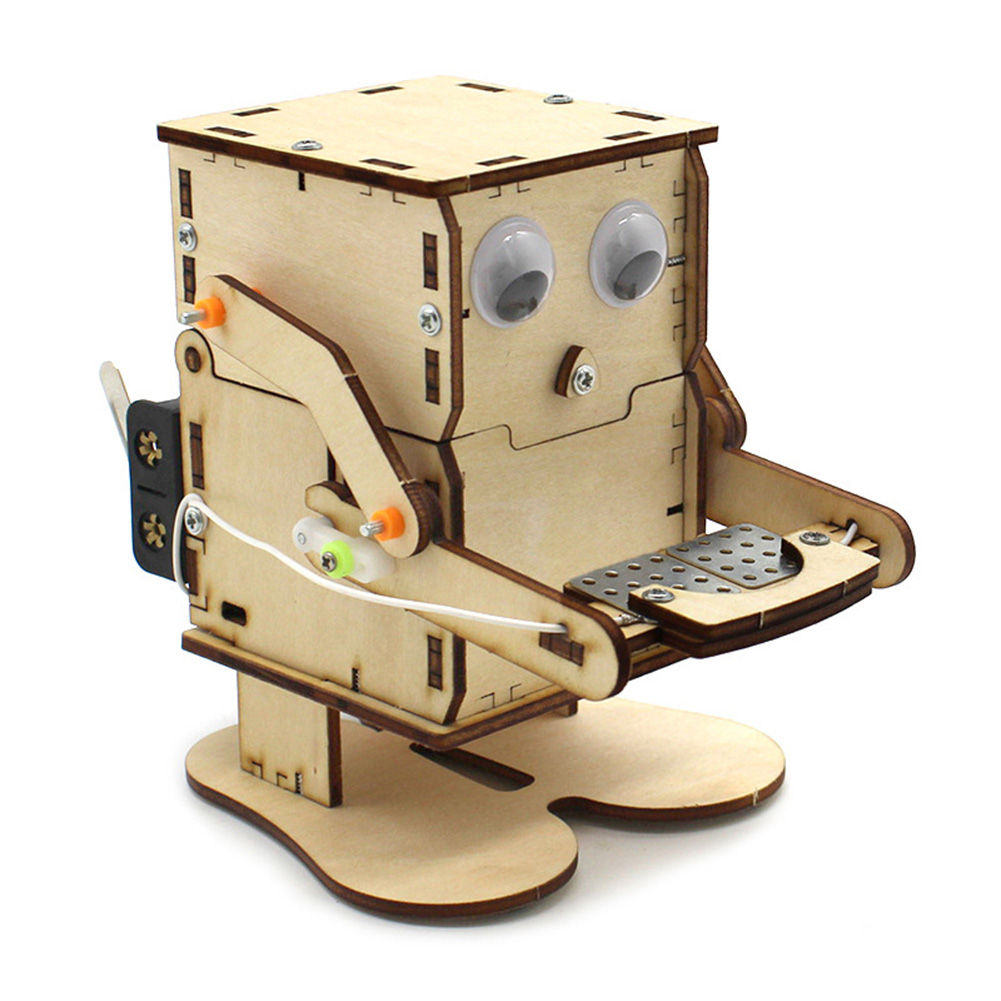 Robot Eating Coin Wood DIY Mod - Science Project Robot recension och pris