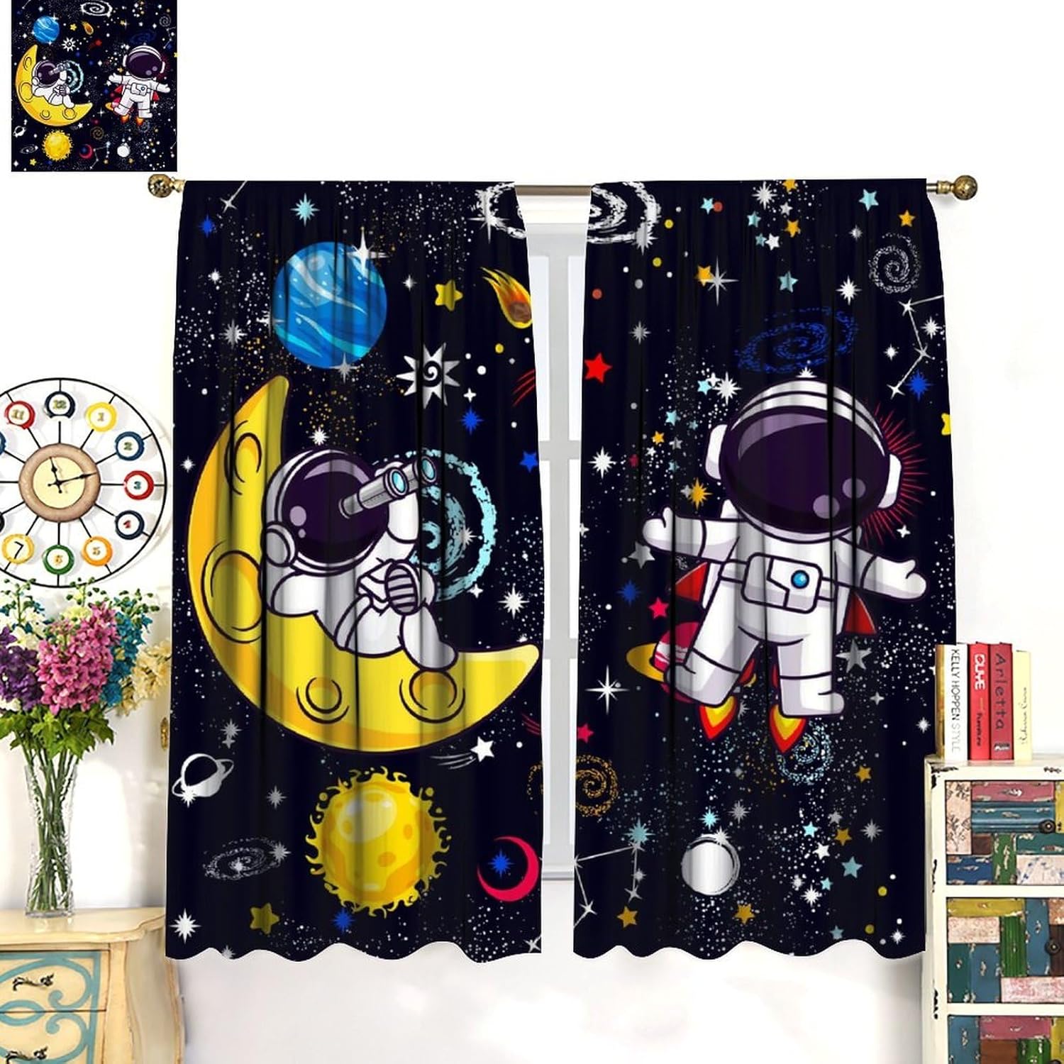 Galaxy Science Curtain Decorat - Science Nursery recension och pris