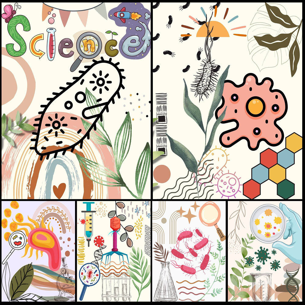 Cartoon Microbiology Watercolo - Science Nursery recension och pris