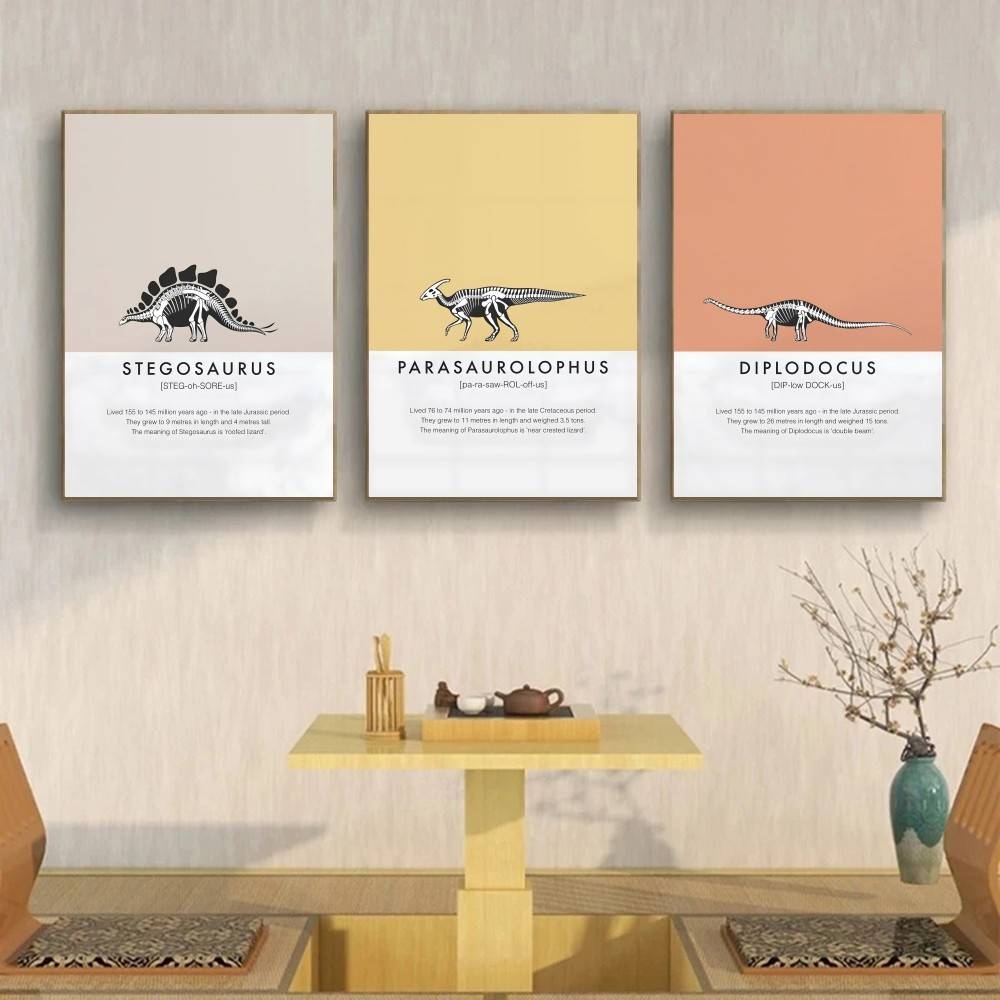 Dinosaur Skeleton Poster Dino  - Science Nursery recension och pris